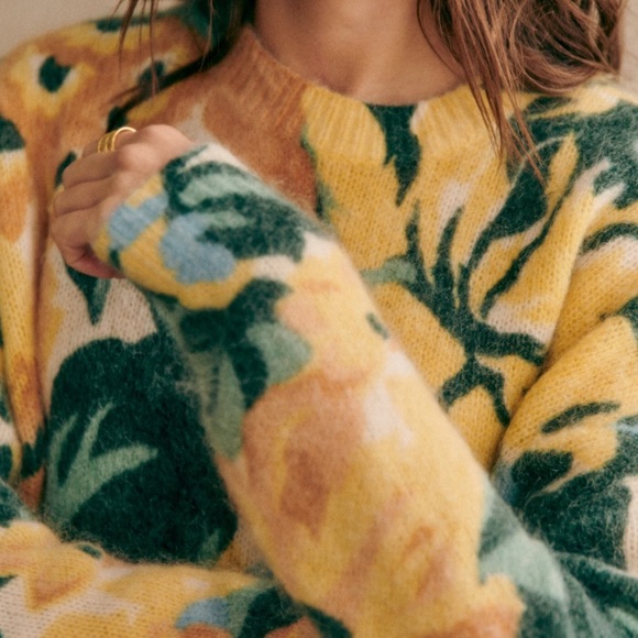 💎🇫🇷 RARE Sézane x Les Composantes Silene Jumper, Garden Flowers - Picture 7 of 10